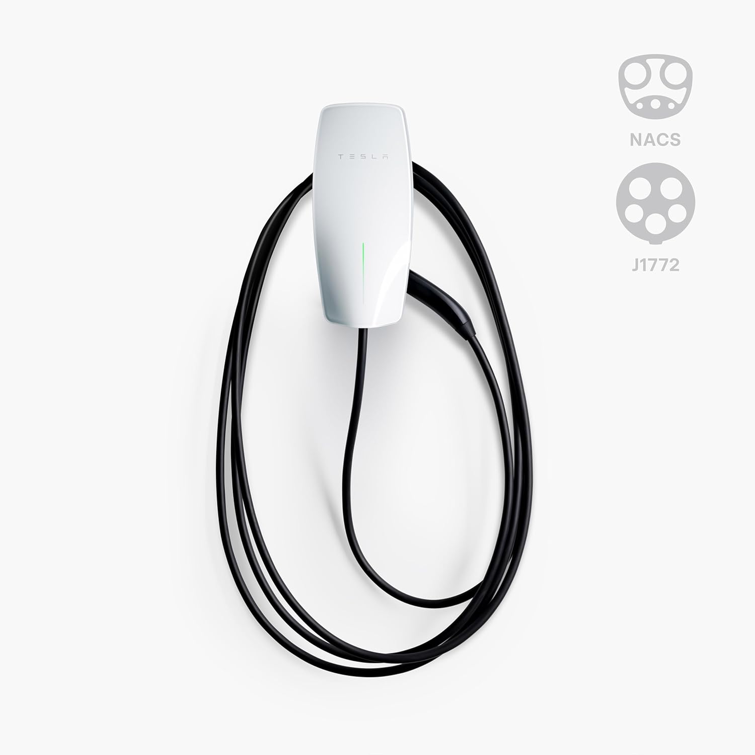 Tesla Universal Wall Connector - Electric Vehicle (EV) Charger with Dual Plug Type - Compatible for All North American EVs - Level 2 - up to 48A with 24' Cable